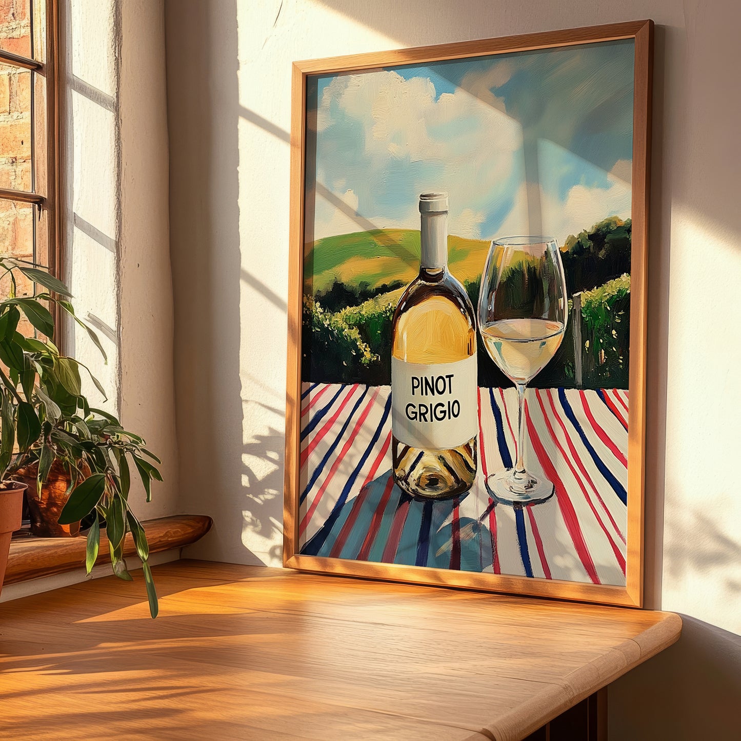 Pinot Grigio – Italian White Wine, Vinoteca Poster, clean layout with no caption
