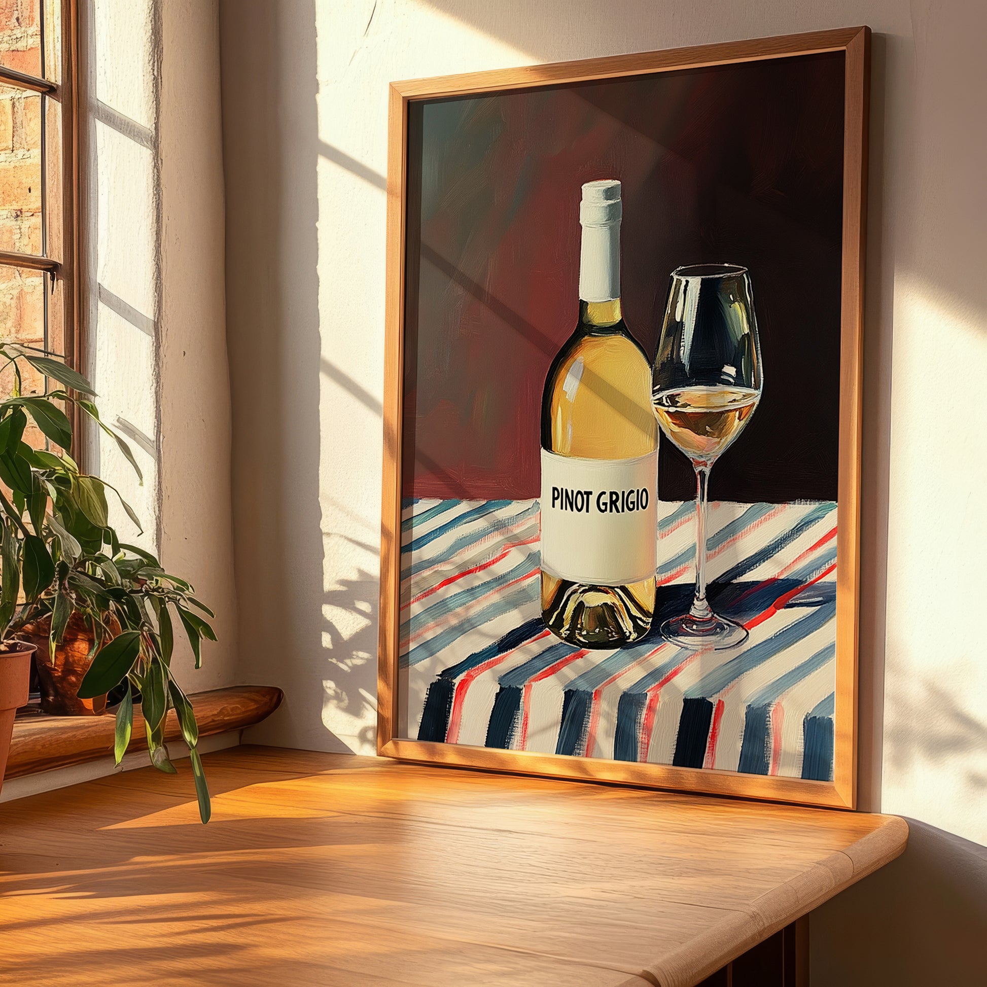 Pinot Grigio – Italian White Wine, Enoteca Wall Art, clean layout with no caption