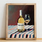 Pinot Grigio – Italian White Wine, Enoteca Wall Art, no-text version framed in wood