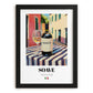Soave – Italian White Wine, Wine Bar Wall Decor, in sleek black frame