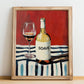 Soave – Italian White Wine, Wine Bar Still Life, no-text version framed in wood