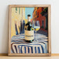 Verdicchio – Italian White Wine, Wine Bar Still Life, no-text version framed in wood