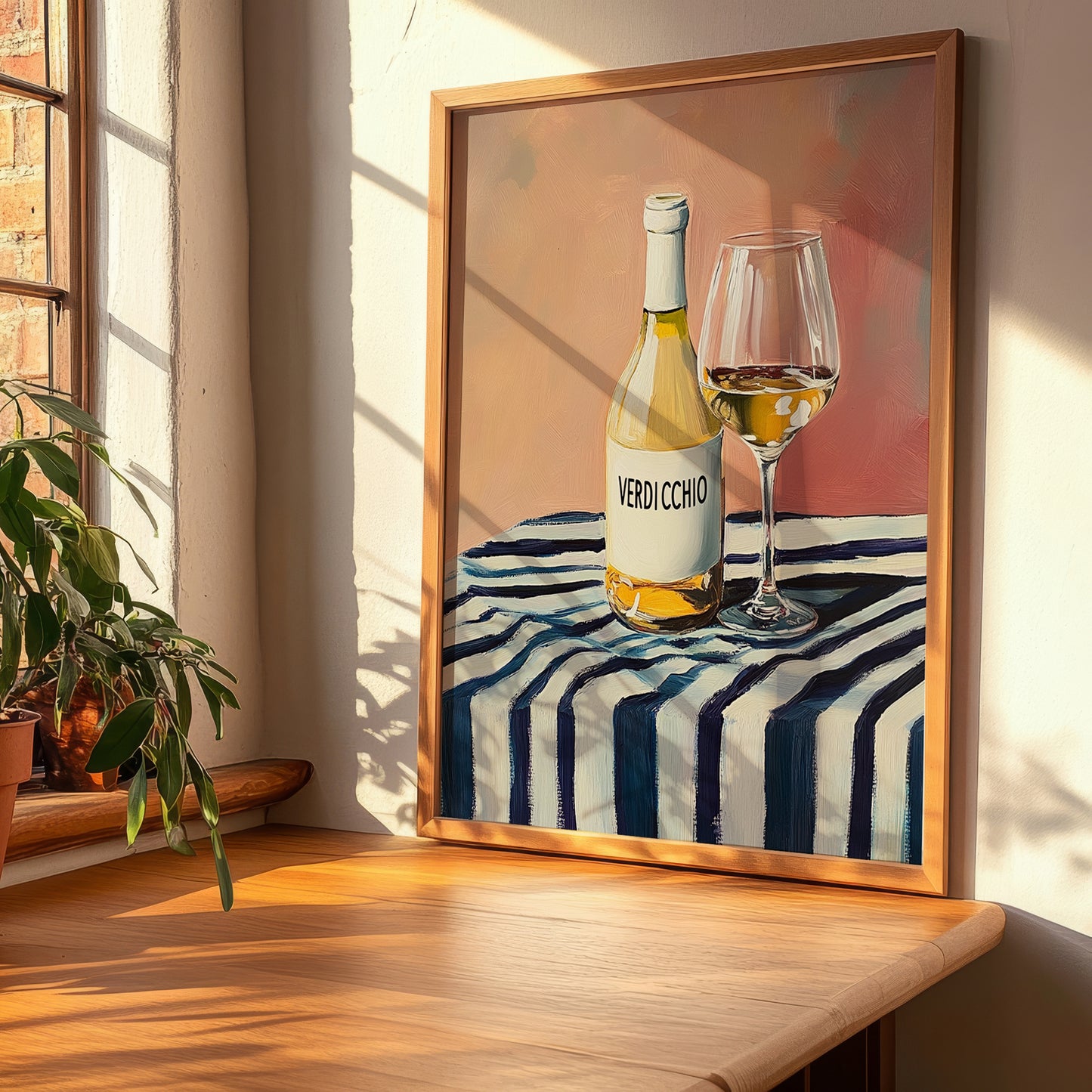 Verdicchio – Italian White Wine, Wine Bar Painting, clean layout with no caption
