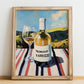 Trebbiano d'Abruzzo – Italian White Wine, Vineyard Terrace Print, no-text version framed in wood
