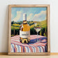 Arneis – Italian White Wine, Wine Bar Wall Art, no-text version framed in wood